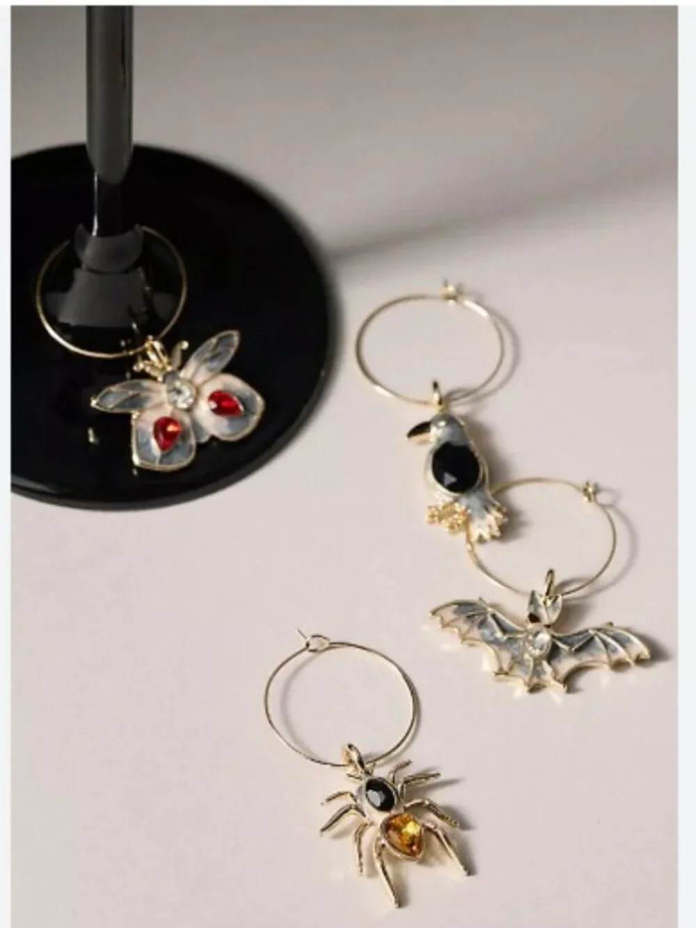 Catherine Martin Midnight Creatures Wine Charms from Anthropologie - NWT